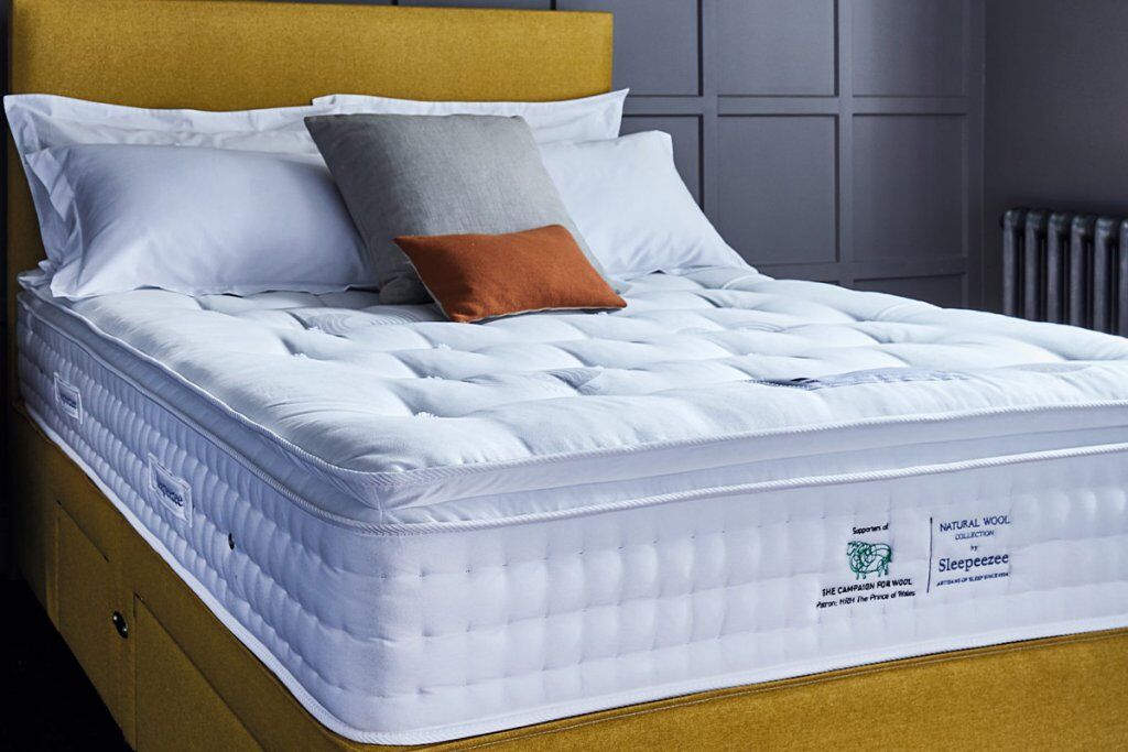 Sleepeezee Wool Supreme 2400 Pillow Top Mattress on a bed