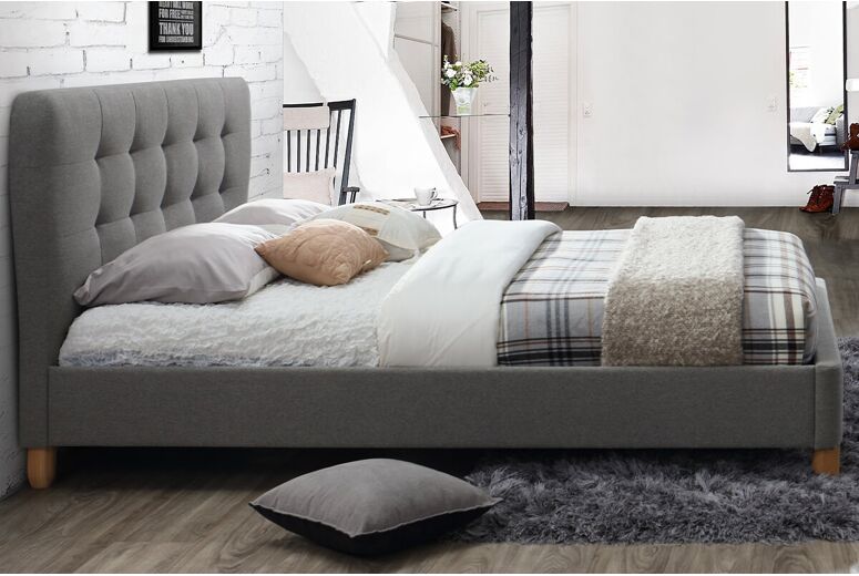 Birlea Stockholm Grey Upholstered Bed