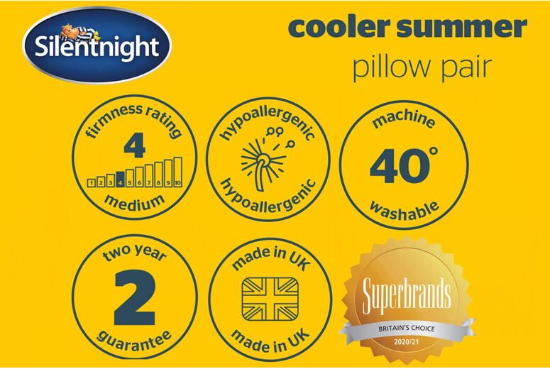 Silentnight Cooler Summer Pillow Twin Pack
