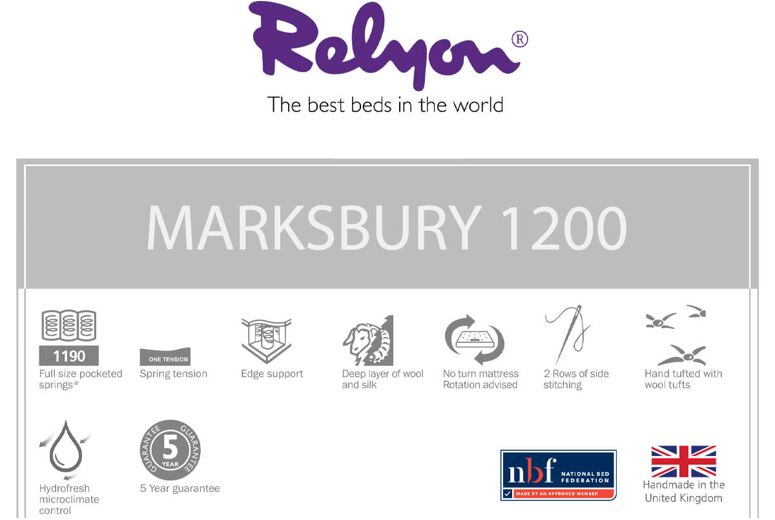 Relyon Marksbury 1200 Pocket Natural Mattress