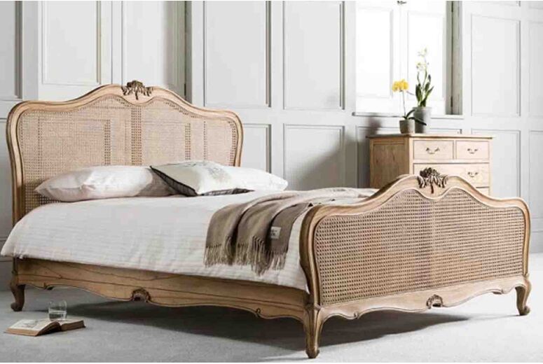 Frank Hudson Living Chic Weathered with Cane Detailing Bed Frame