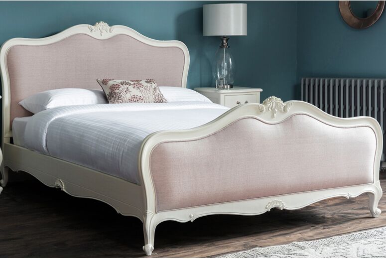 Frank Hudson Living Chic Vanilla with Fabric Detailing Bed Frame