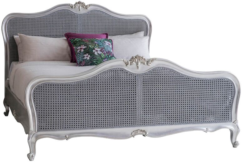 Frank Hudson Living Chic Silver with Cane Detailing Bed Frame