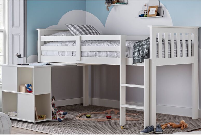 Bedmaster Milo White Sleep Station Desk Storage Bed