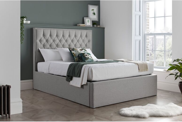 Bedmaster Wilson Grey Fabric Ottoman Bed