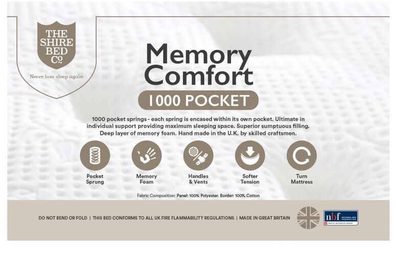 Shire Memory Comfort 1000 Pocket Mattress