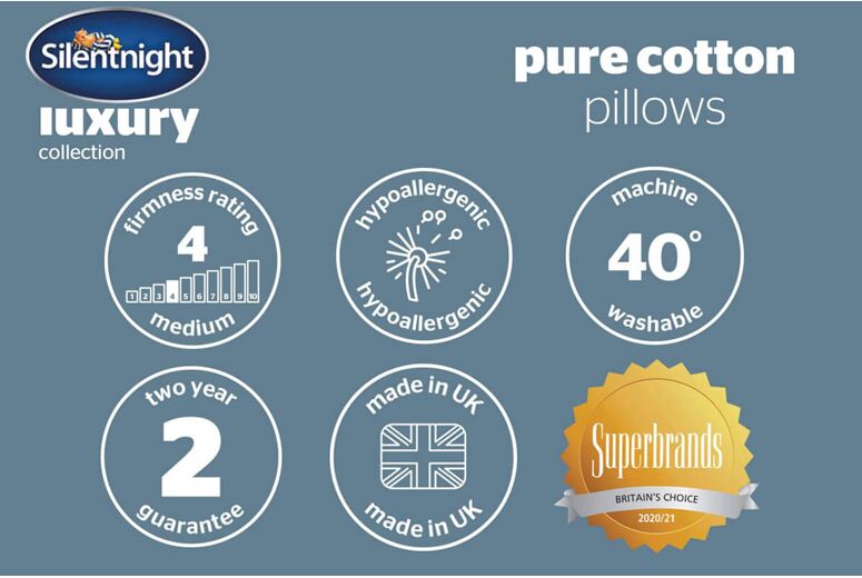 Silentnight Pure Cotton Pillow – 2 Pack