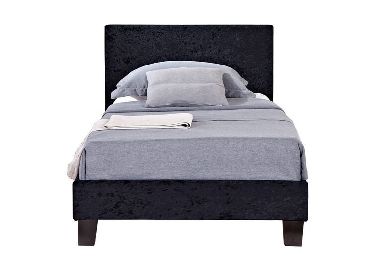 Birlea Berlin Black Crushed Velvet Fabric Bed