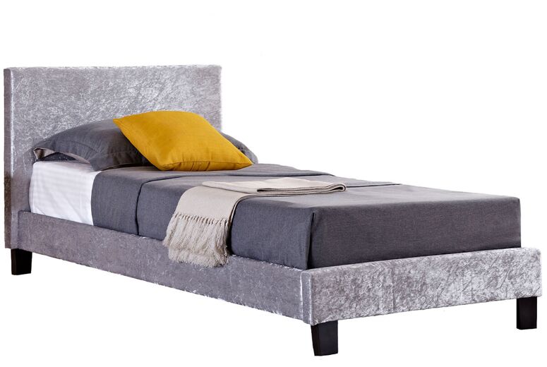Birlea Berlin Steel Crushed Velvet Fabric Bed