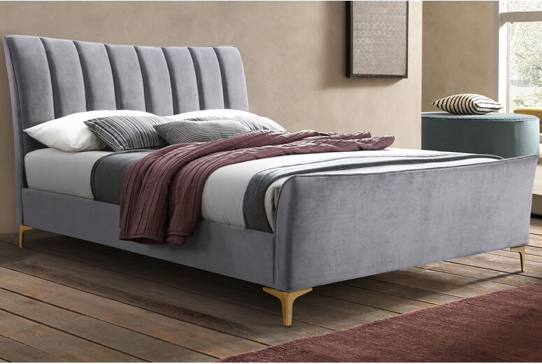 Birlea Clover Grey Velvet Fabric Bed