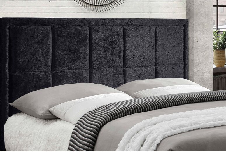 Birlea Hannover Black Crushed Velvet Fabric Bed
