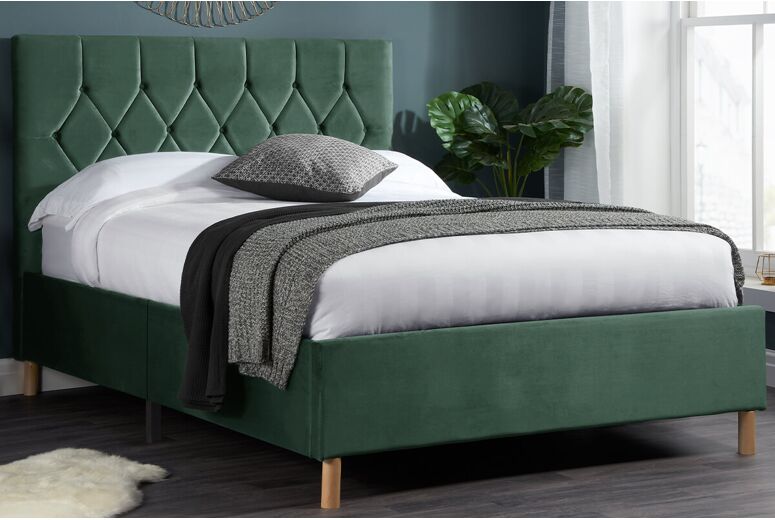 Birlea Loxley Green Fabric Bed