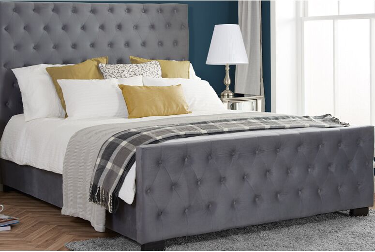 Birlea Marquis Grey Velvet Fabric Bed