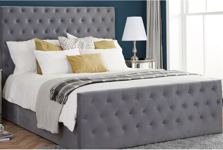 Birlea Marquis Grey Velvet Fabric Ottoman Bed