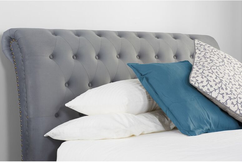 Birlea Opulence Grey Velvet Fabric Bed