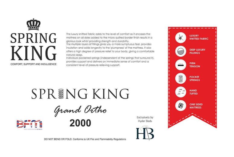 Spring King Grand Ortho 2000 Mattress + Premium Divan Bed